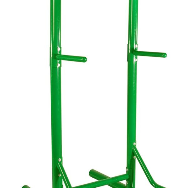Stamina Pull Up Bar Tower & Dip Station, Free Standing Outdoor Home Gym Equipment, Green - Adjustable and Portable Workout Stand for Calisthenics Body Weight Training
