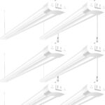 hykolity 6 Pack 4FT Linkable LED Shop Light, Utility Shop Light Fixture, 4400lm, 42W [250W Equivalent], 5000K Daylight Shop Lights for Garage, Hanging or Surface Mount, with Power Cord, ETL,White
