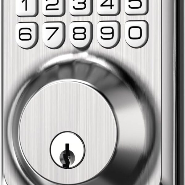 TEEHO TE001 Keyless Entry Door Lock with Keypad - Smart Deadbolt Lock for Front Door with 2 Keys - Auto Lock - Easy Installation - Satin Nickel