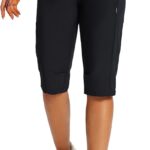 baleaf Women's 15" Hiking Shorts Long Bermuda Cargo Below The Knee Capris Lightweight Quick Dry Elastic Waist for Casual