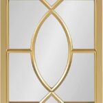 Kate and Laurel Cassat Classic Glam Window Wall Accent Mirror, Gold