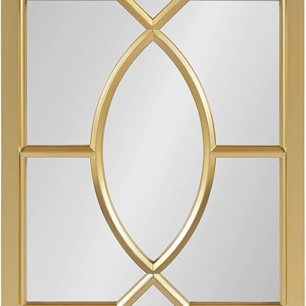 Kate and Laurel Cassat Classic Glam Window Wall Accent Mirror, Gold