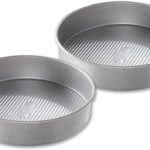 USA Pan Bakeware Round Cake Pan, 9 inch, Nonstick & Quick Release Coating, Made in the USA from Aluminized Steel, Set of 2