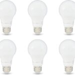 Amazon Basics A19 LED Light Bulbs, 60 Watt Equivalent, Energy Efficient 9W, E26 Standard Base, Soft White 2700K, Dimmable, 10,000 Hour Lifetime , 6-Pack