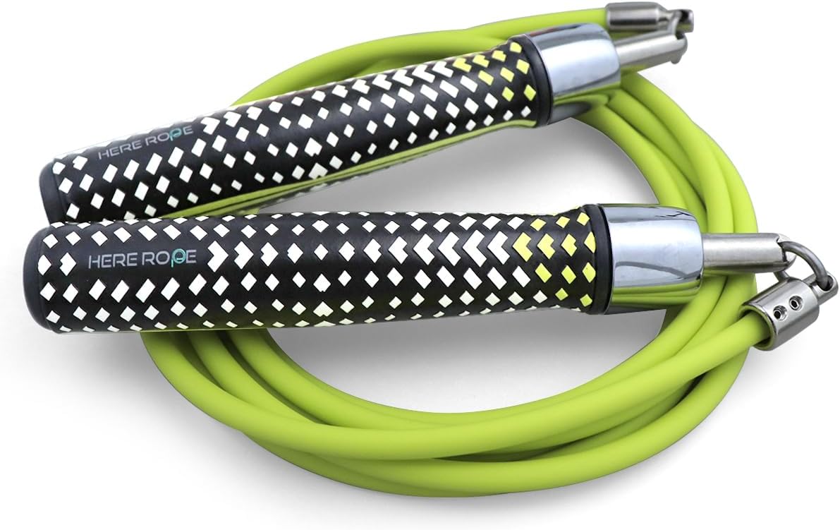 HEREROPE 1/4LB Weighted Jump Rope for Speed, Cardio, Boxing & Workout, Skipping Rope with Ball-bearing, Comfortable & Ergonomic Grip, Tangle Free Cable, Jump Ropes for Men Women Fitness HEREROPE 1/4LB Weighted Jump Rope for Speed, Cardio, Boxing & Workout, Skipping Rope with Ball-bearing, Comfortable & Ergonomic Grip, Tangle Free Cable, Jump Ropes for Men Women Fitness