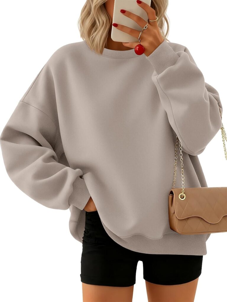Trendy Queen Sweatshirts for Women Hoodies Oversized Crewneck Tops Sweaters Comfy Fall Winter Outfits Clothes 2026 Fashion