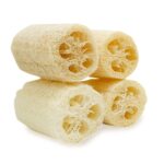 4" Natural Loofah Exfoliating Body Sponge Scrubber, Plant-Based Organic Loofa Luffa for Men & Women Skin Care Bath Shower Cleaning Back & Fac, Natural Sponges for Dishes, Pack of 4