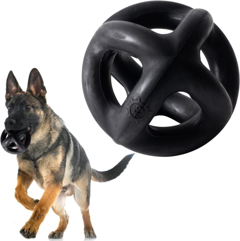 Monster K9 Indestructible Dog Ball  Lifetime Replacemnet - Durable Dog Toy for Aggressive Chewers - Safe, Non-Toxic Natural Rubber - Chew, Tug & Fetch - Tough, Heavy Duty - 5.5 (2X Tennis Ball Size)