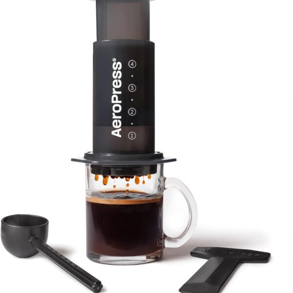 AeroPress Original Coffee Press - All-in-One French Press, Pour-Over & Espresso Style Manual Brewer, 2 Min Brew for Less Bitterness, More Flavor, Small Portable Coffee Maker, Travel & Camping