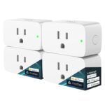 Linkind Matter Smart Plug, Work with Apple Home, Siri, Alexa, Google, SmartThings, Smart Home Smart Outlet Timer 15A/1800W, APP Remote Control & Schedule, ETL & FCC Certified, 2.4G Wi-Fi Only, 4 Pack
