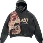 Obenie Retro Y2K Hoodie Gothic Casual Alphabet Blast Print Pattern Skull Fashion Hoodie Men Harajuku Men Clothing