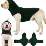MIGOHI XL Dog Anxiety Calming Vest for Fireworks, Storms, Travel, Separation, Stretchable Calming Hoodie for Dogs Anxiety, Adjustable Head Wrap to Calm Down Dogs, XL,DarkGreen