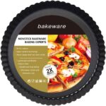 9 inch Black Classic Round Tart Pan, Nonstick & Removable Bottom, Perfect for Tart, Quiche, Wedding, Valentine's Day, Christmas, Birthday