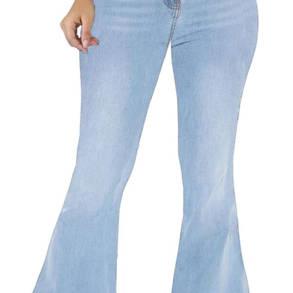 CuteCherry Bell Bottom Jeans for Women Ripped Skinny Bell Bottom Raw Hem Denim Pants