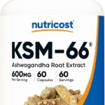 Nutricost KSM-66 Ashwagandha Root Extract 600mg, 60 Veggie Caps - 5% Withanolides - with BioPerine - Full-Spectrum Root Extract
