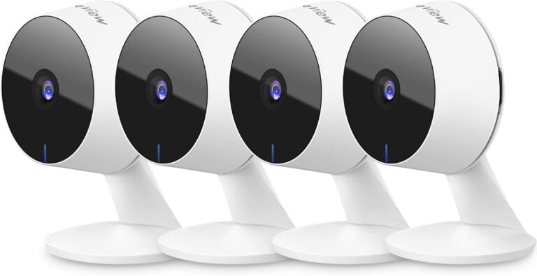 LaView Security Cameras 4pcs, Home Security Camera Indoor 1080P, Wi-Fi Cameras Wired for Pet, Motion Detection, Two-Way Audio, Night Vision, Phone App, Works with Alexa, iOS & Android & Web Access