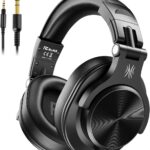OneOdio A71 Hi-Res Studio Recording Headphones - Wired Over Ear Headphones with SharePort, Monitoring Mixing Foldable Headset with Stereo Sound, 3.5/6.35MM Jack for PC Computer DJ Guitar-Black