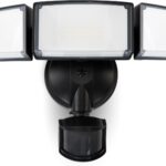 LUTEC 72W 7500LM LED Security Lights Motion Sensor Light Outdoor, 5000K Daylight, IP65 Waterproof, Dusk to Dawn, 3-Head Motion Detected Flood Light for Garage, Yard, Porch(Black)