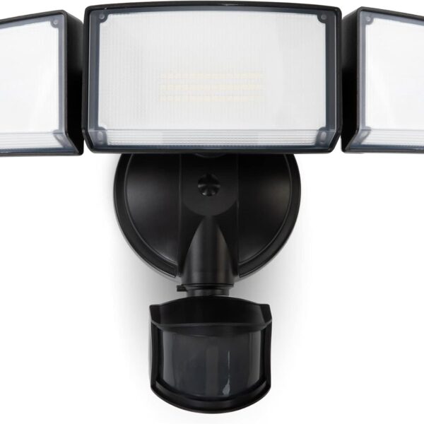LUTEC 72W 7500LM LED Security Lights Motion Sensor Light Outdoor, 5000K Daylight, IP65 Waterproof, Dusk to Dawn, 3-Head Motion Detected Flood Light for Garage, Yard, Porch(Black)