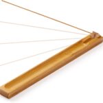 Bamboo Wood Incense Holder for Sticks with Adjustable Angle, Incense Burner with Ash Catcher, 9.8 Inches