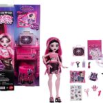 Monster High Self-Scare Secrets Draculaura Doll and Accessories Set with 13 Realistic Surprises Like Working Face Roller and Customizable Mood Board