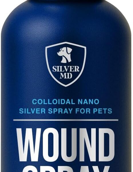 Wound Spray for Dogs, Cats & Pets, 8 Oz., Nano Silver Hot Spot Itch Relief for Irritation, Minor Wounds, Cuts & Daily Care, Alcohol & Fragrance Free No-Sting Clean Formula for Sensitive Skin