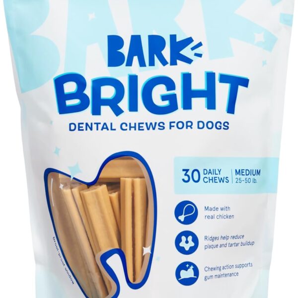 Barkbox Bright Original Dog Dental Chew Sticks Plaque and Tartar Cleaning, Medium Breeds (30 Chews)