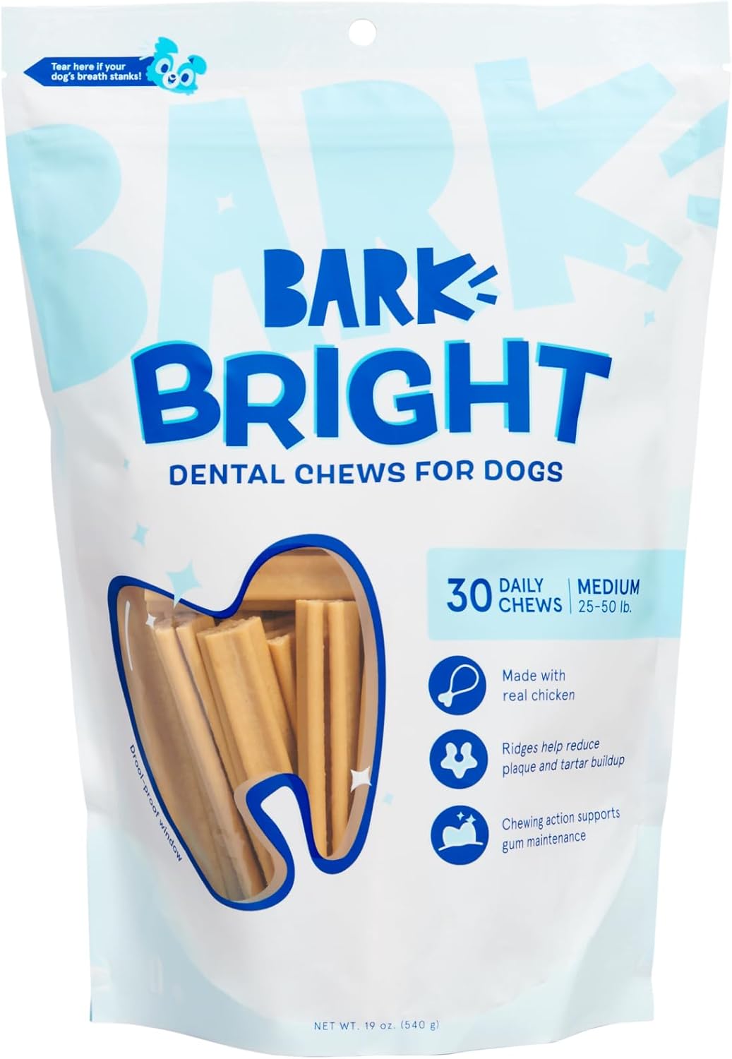 Barkbox Bright Original Dog Dental Chew Sticks Plaque and Tartar Cleaning, Medium Breeds (30 Chews) Barkbox Bright Original Dog Dental Chew Sticks Plaque and Tartar Cleaning, Medium Breeds (30 Chews)