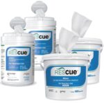REScue Canister Wipes 2 Pack & Bucket Wipes 2 Pack  Disinfectant Cleaner for Vet Use, Designed to Clean Kennels, Litter Boxes & More