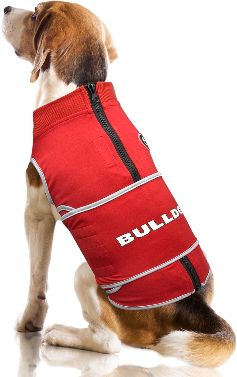 NCAA Georgia Bulldogs Dog Anxiety Calming Shirt Soothing Vest, for Dogs/Cats with Anxiety, Fears, Fireworks, Loud Noises, Dark, Lonely Keeps Dogs Calm & Feeling Safe, Relaxing Jacket, Small