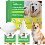 Nodfens Dog Calming Diffuser Pheromone Dog Peeing Diffuser, 1 Plug in+ 1 Pack 45ml Trial Pack Dog Anxiety Relief Up to 30 Days
