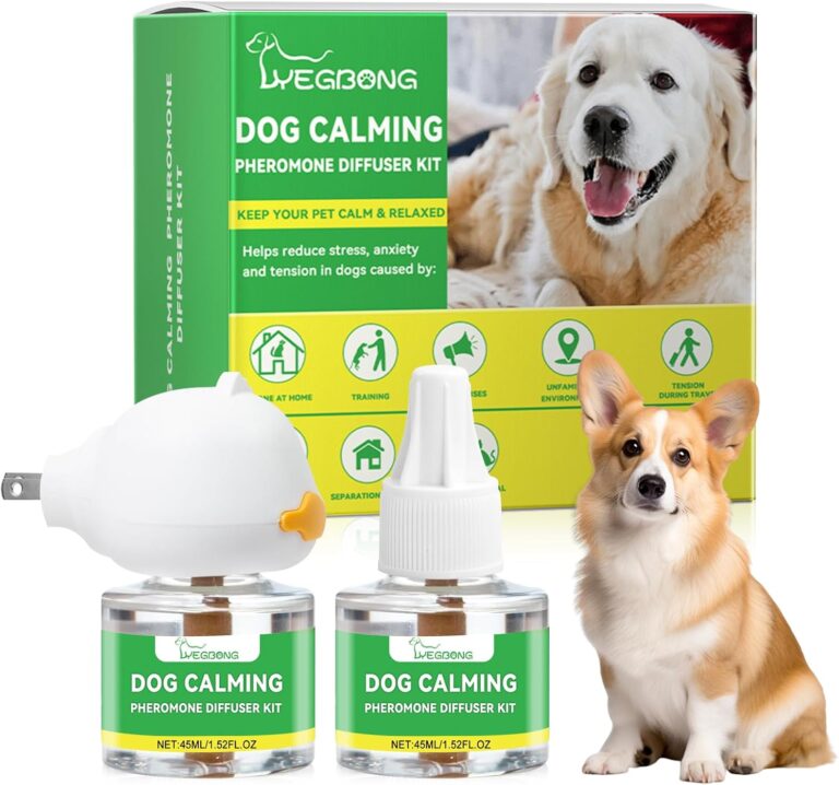 Nodfens Dog Calming Diffuser Pheromone Dog Peeing Diffuser, 1 Plug in+ 1 Pack 45ml Trial Pack Dog Anxiety Relief Up to 30 Days