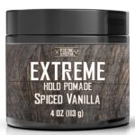 Viking Revolution Spiced Vanilla Hair Pomade for Men - Extreme Hold Hair Gel for Men - Water Based - Extra Firm Mens Hair Pomade - High Shine Mens Hair Cream (4oz)