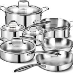 3 Ply Stainless Steel 11-Piece Cookware Set with Lids, Pots and Pans Kitchen Set, Non-Toxic, Induction, Oven, Dishwasher Safe, Professional Chef Quality