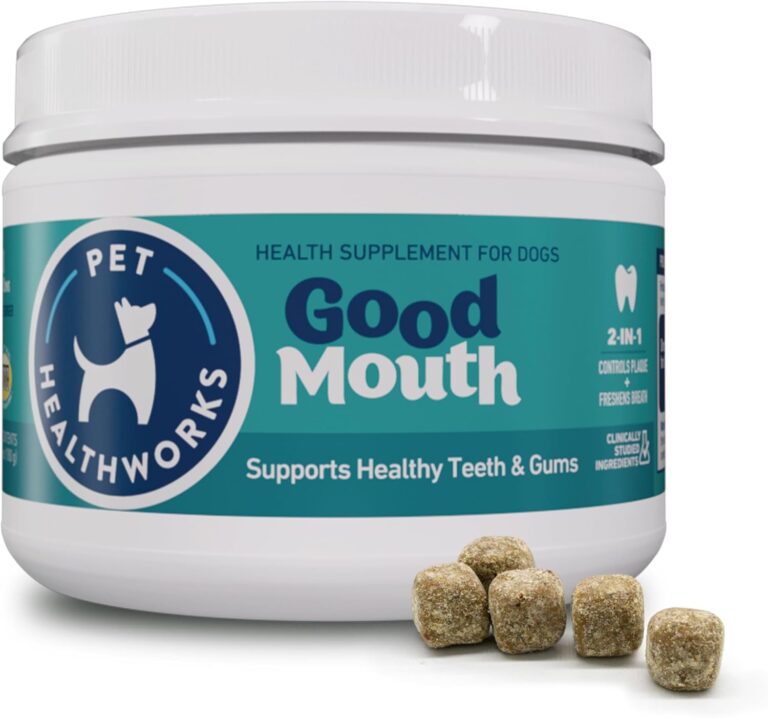 Good Mouth Dental Chews for Dogs  Controls Plaque & Tartar, Promotes Fresh Breath, Supports Gum & Oral Health  Clinically Studied, Cheeseburger Flavor, No Mess, 60 Soft Chews