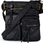 Montana West Crossbody Bag for Women Soft Washed Leather Multi Pocket crossbody handbags