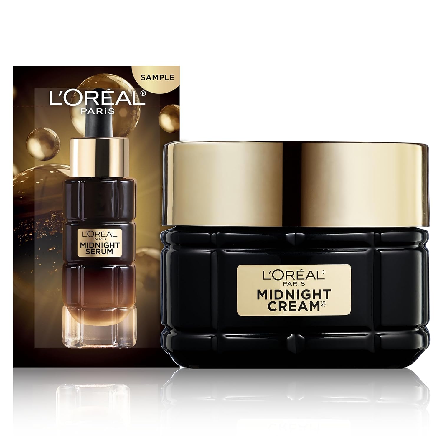 L'Oreal Paris Age Perfect Anti-Aging Midnight Cream, Face Moisturizer to Reduce Wrinkles and Firm Skin, 1.7oz + Serum Sample L'Oreal Paris Age Perfect Anti-Aging Midnight Cream, Face Moisturizer to Reduce Wrinkles and Firm Skin, 1.7oz + Serum Sample