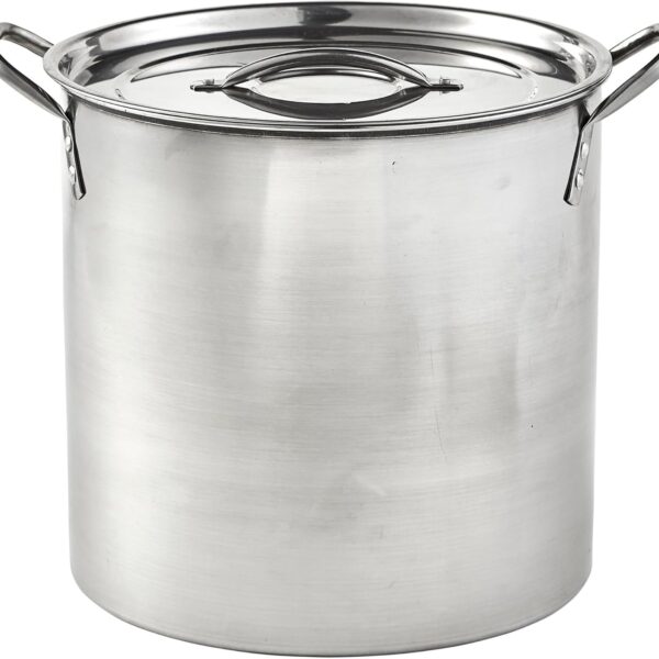IMUSA 16Qt Stainless Steel Stock Pot with Lid, Large Cooking Pot for Soups, Boiling Seafood, Pasta, Stews, and Family Meals