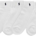 POLO RALPH LAUREN Men's Classic Sport Solid Socks 6 Pair Pack - Cushioned Cotton Comfort, White, 6-12.5