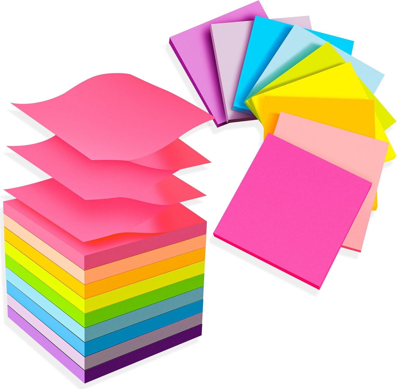 (18 Pads) Pop Up Sticky Notes 3x3 Refills, Strong Adhesive Memo Pad Bulk with 9 Bright Colors, Suitable for Home, Office, School, Clean Removal (18 Pads) Pop Up Sticky Notes 3x3 Refills, Strong Adhesive Memo Pad Bulk with 9 Bright Colors, Suitable for Home, Office, School, Clean Removal