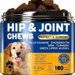 Glucosamine for Dogs 180pcs Joint Support Supplement Dog Hip and Joint Chondroitin Chews Treats with MSM Hemp Dog Joint Pain Relief Mobility Supplements