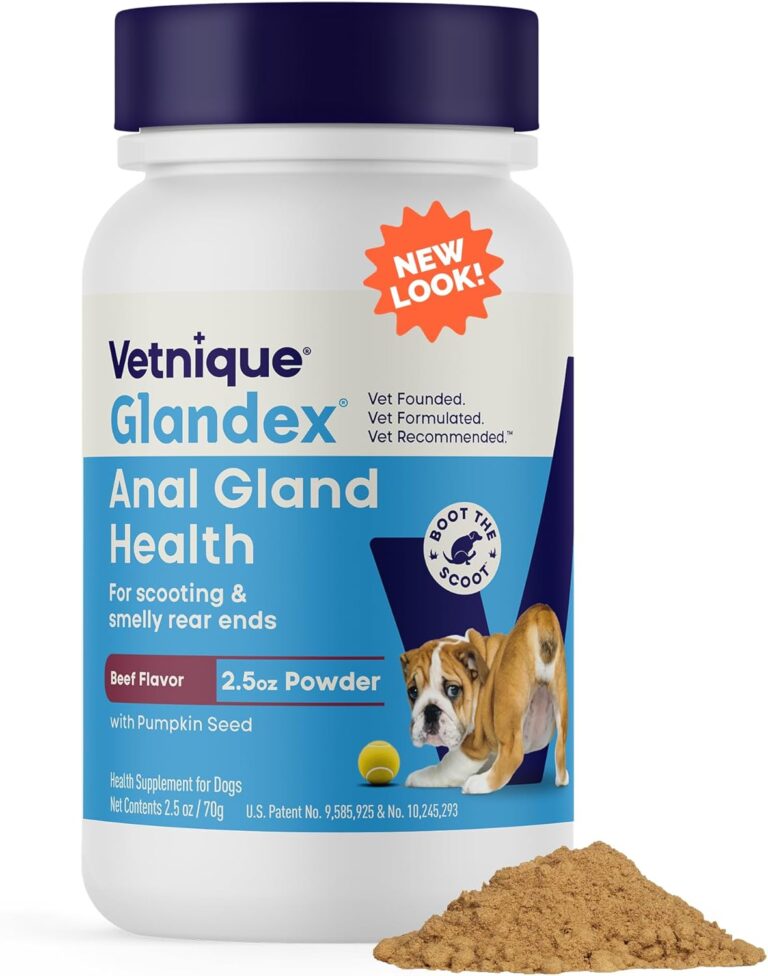 Vetnique Glandex for Dogs Anal Glands Supplement Powder Digestive Health with Fiber, Pumpkin, Digestive Enzymes & Dog Probiotics - Boot the Scoot (2.5oz Powder, Beef Liver)