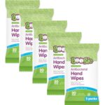 Boogie Antibacterial Hand Wipes by Boogie, Alcohol Free, Hypoallergenic and Moisturizing Aloe, for Kids and Adults -100 Total Wipes (5 Packs of 20)
