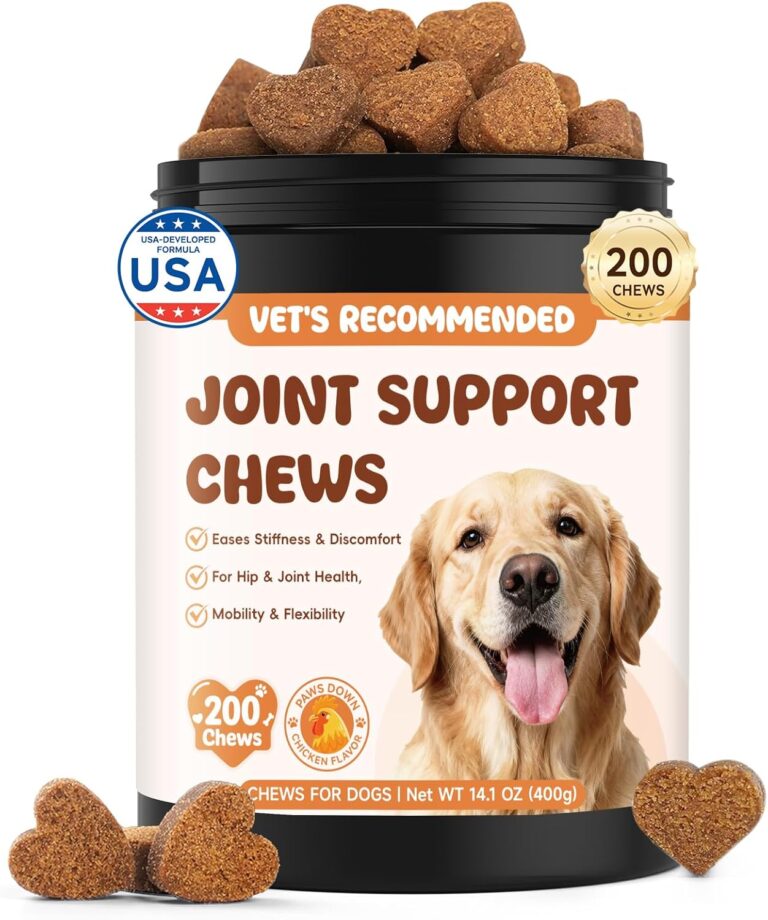 Glucosamine for Dogs Hip and Joint Supplement 200 PCS Glucosamine Chondroitin MSM for Dogs Hip & Joint Pain Relief Mobility Support for All Small Medium Large Breeds Chicken Flavor
