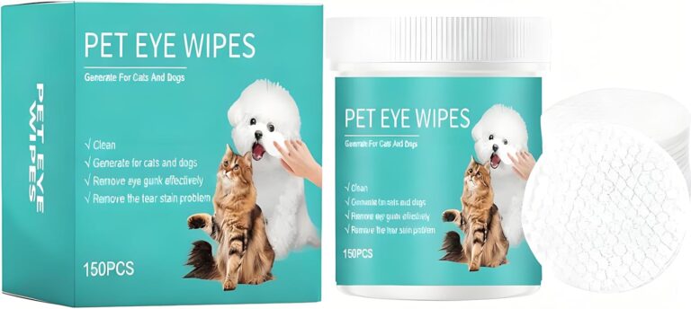Eye Wipes for Dogs & Cats, Hypoallergenic Dog Eye Wipes Cleaner, Natural Cleaning Grooming Pet Wipes  Gently Remove Tear Stain, Eye Debris, Discharge, Mucus, Non-Irritating, Unscented, 150 PCS