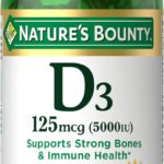 Nature's Bounty Vitamin D3 5000 IU Softgels, Rapid Release, Immune Support, Vitamin D Supplements, 150 Ct
