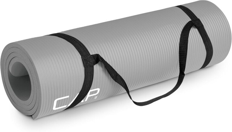 CAP Barbell 1/2-Inch High Density Exercise Yoga Mat with Strap | Multiple Options