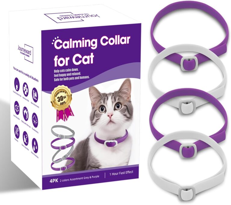 Calming Collar for Cats - 4 Pack, Adjustable Size, Efficiently Reduces Anxiety & Stress for 30 Days, Safe Cat Pheromone Collars, Calming Cat Collar