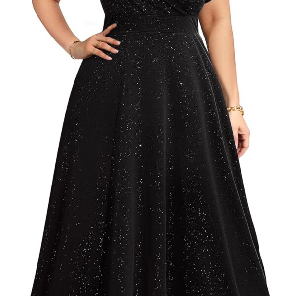 Pinup Fashion Women Plus Size Formal Dresses - Evening Gowns Wedding Guest Glitter Prom Long Dress