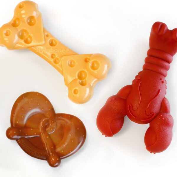 Nylabone Power Chew Toy Bundle, Cute Dog Toys for Aggressive Chewers, Filet Mignon, Cheese, and Bacon Flavors, Small Dogs - Up to 25 lbs, 3 Pack